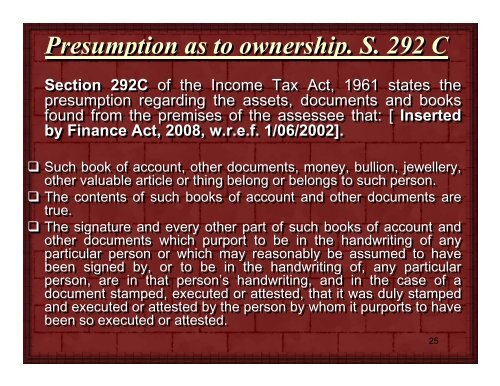 Survey, Search & Seizure Income Tax Act, 1961