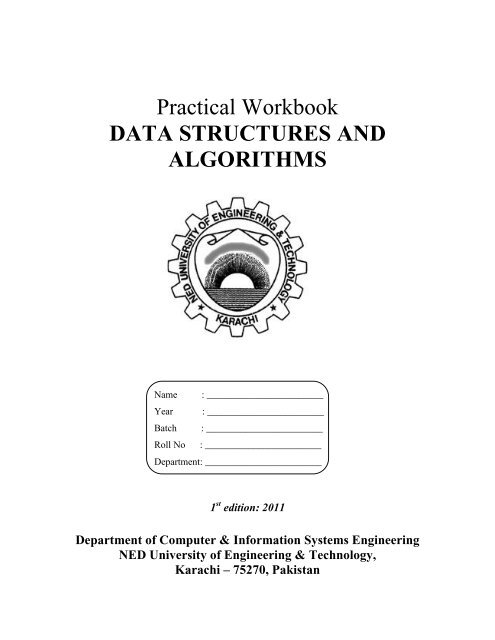 data structures and algorithms - NED University