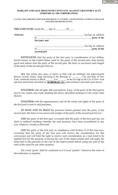 bargain and sale deed without covenants