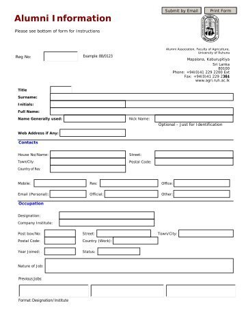 Download Information Submission Form - Faculty of Agriculture ...