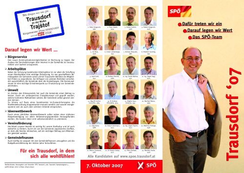 SPÃ-Wahlprospekt 2007 - bei der SPÃ Trausdorf