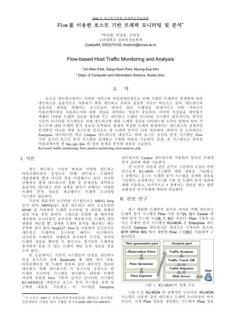 Flow를 이용한 호스트 기반 트래픽 모니터링 및 - NM Lab at Korea ...