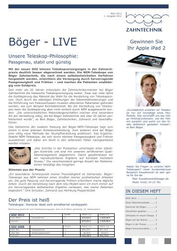 Böger - LIVE - Böger Zahntechnik