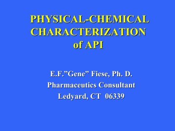 PHYSICAL-CHEMICAL CHARACTERIZATION of API