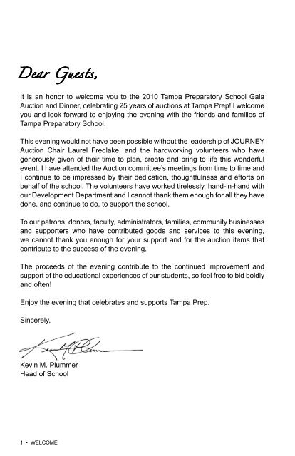 Tampa Preparatory School's 2010 Gala Auction and Dinner