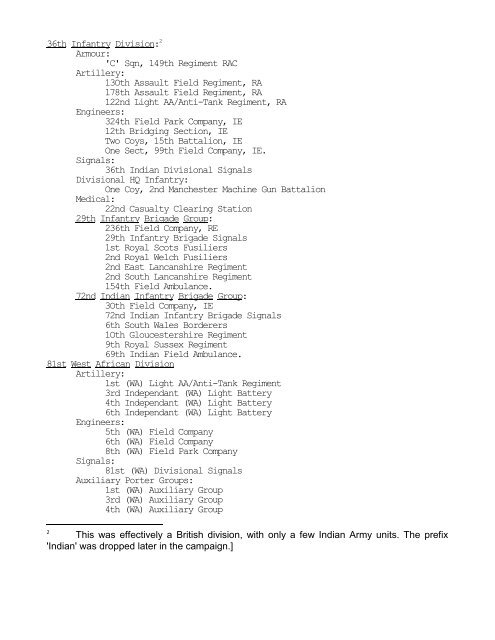 British 15th Corps (ARAKAN), January-July 1944 - CGSC