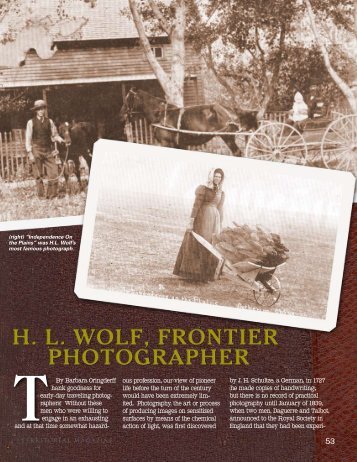 H.L. Wolf, Frontier Photographer - Territorial Magazine