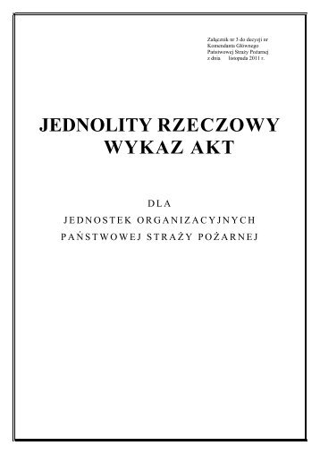 JEDNOLITY RZECZOWY WYKAZ AKT