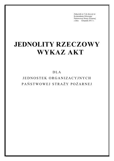 JEDNOLITY RZECZOWY WYKAZ AKT