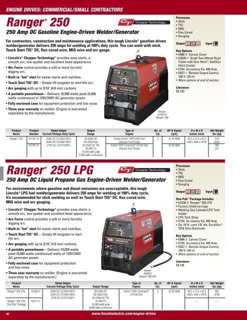 E1.10 2009 Product Catalog (pdf) - Lincoln Electric