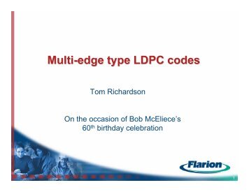 Multi Edge Type LDPC