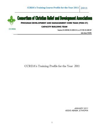 CCRDA's Training Profile for the Year 2011 - CRDA Ethiopia