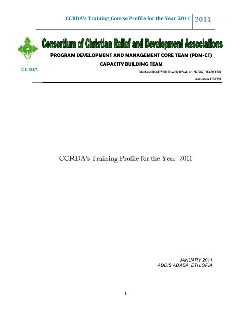 CCRDA's Training Profile for the Year 2011 - CRDA Ethiopia