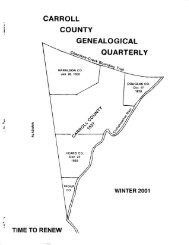 -**-::ARTERLY - Carroll County Genealogical Society