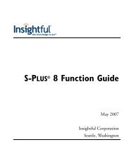 S-PLUS 8 Function Guide - Department of Mathematics and Statistics