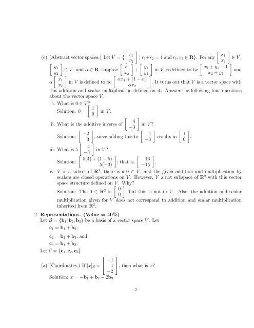 Math 2040 Matrix Theory and Linear Algebra II sample midterm ...