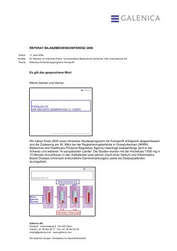 Referat Dr. Barbara von Eisenhart Rothe - Galenica.com