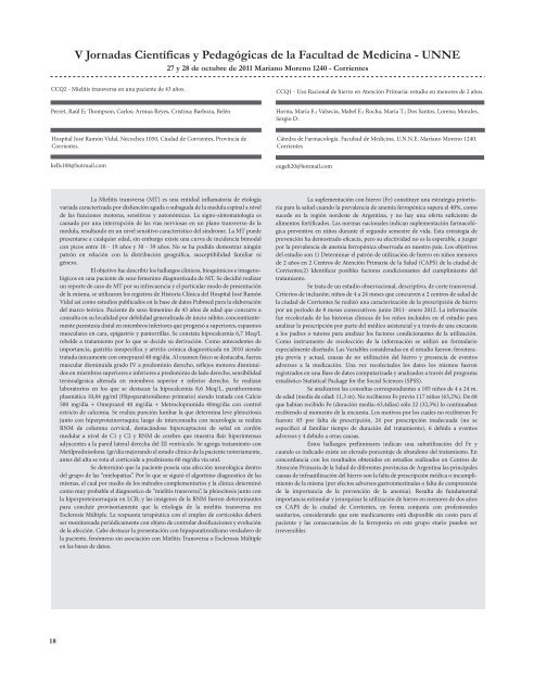 Suplemento 2011 - Facultad de Medicina - Universidad Nacional ...