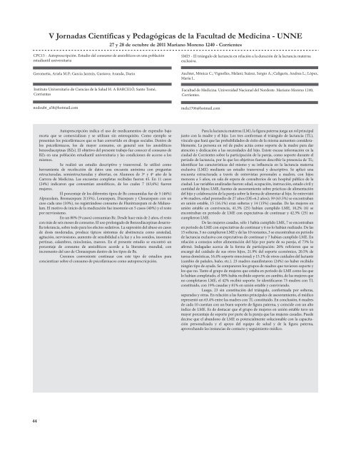 Suplemento 2011 - Facultad de Medicina - Universidad Nacional ...