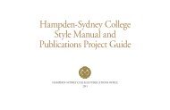 Hampden-Sydney College Style Manual and Publications Project ...