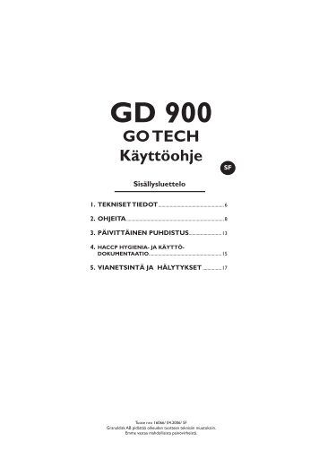 GD 900 GO TECH KÃ¤yttÃ¶ohje - Granuldisk