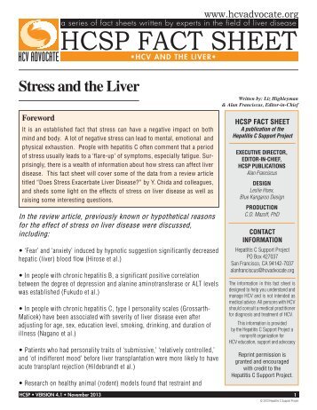 The Liver: Stress and the Liver - HCV Advocate