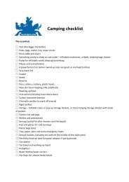CAMPING PACKING CHECKLIST The essentials Tent ... - Mumsnet