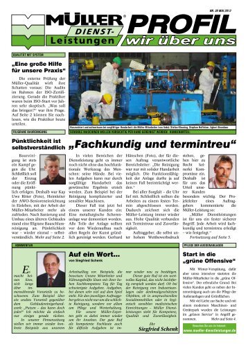 Fachkundig und termintreu - MÃ¼ller Dienstleistungen GmbH & Co. KG