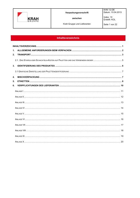 Verpackungsvorschrift fÃ¼r Lieferanten - KRAH