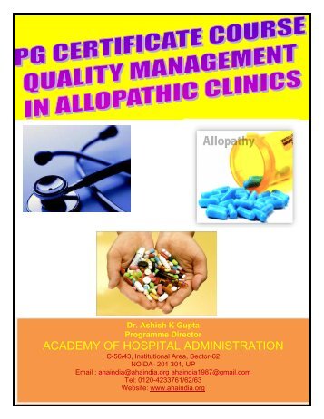 Programme - Academy of Hospital Administration