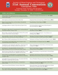 Technical Poster Session - Society of Wood Science and Technology