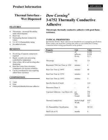 Dow Corning 3-6752 Thermally Conductive Adhesive