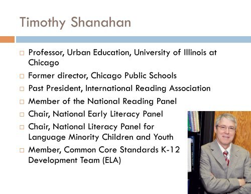 4.1 Tim Shanahan - Common Core State Standards - Presentation