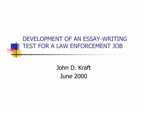 Development Of An Essay-Writing Test For A Law ... - IPAC