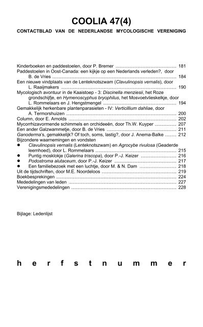 Coolia 47(4) - Nederlandse Mycologische Vereniging