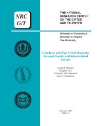 Giftedness and High School Dropouts - Neag Center for Gifted ...