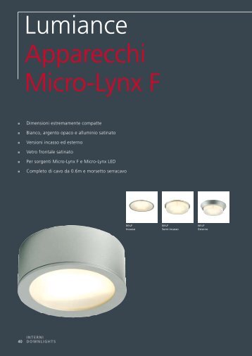 Lumiance Apparecchi Micro-Lynx F - Elettricoplus