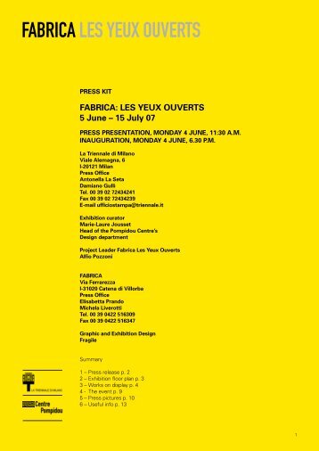 FABRICA LES YEUX OUVERTS