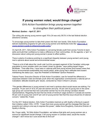 If young women voted, would things change? - Girls Action Foundation