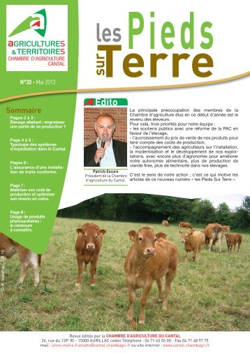 Les pieds sur terre 4 mai 2013 - Chambre d'agriculture du Cantal