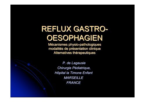Reflux gastro-oesophagien - SOFOP