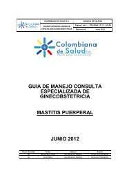 MASTITIS PUERPERAL 2012 - Colombiana de Salud SA