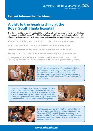 A visit to the hearing clinic at the Royal South Hants hospital