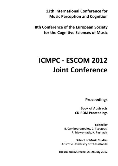 ICMPC -â€ ESCOM 2012 Joint Conference