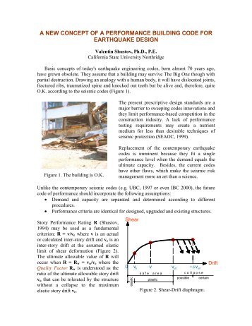 a new concept of a performance building code for earthquake design