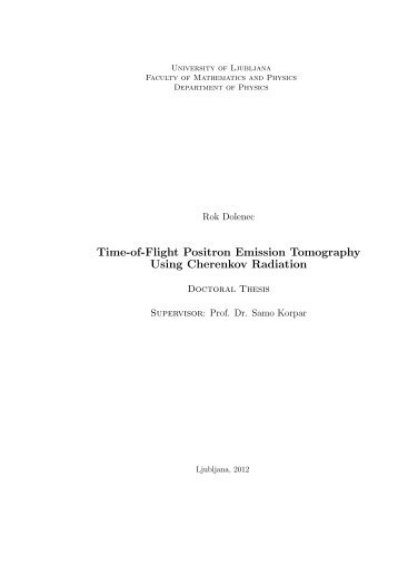 Time-of-Flight Positron Emission Tomography Using Cherenkov ... - F9