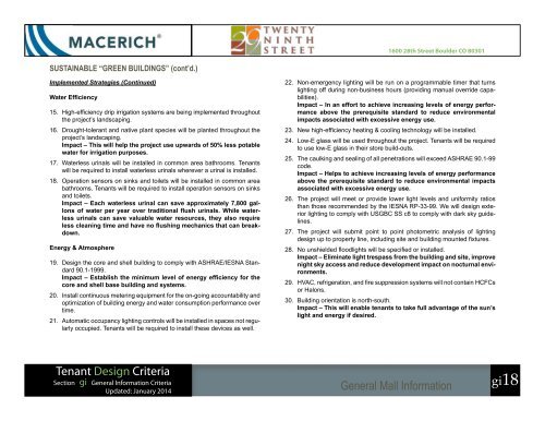 Twenty Ninth Street General Information Criteria - Macerich