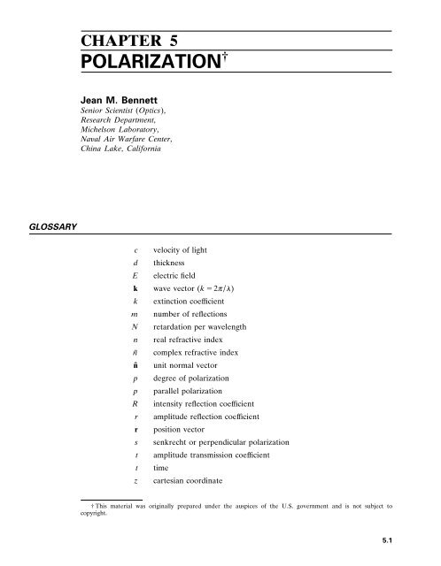 Chapter 5 . Polarization