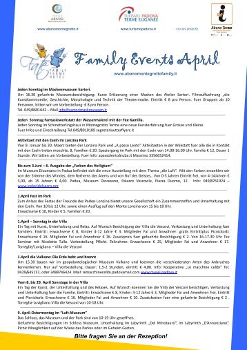 FAMILY EVENTS aprile-deu - Hotel Petrarca
