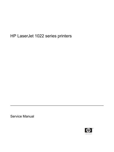 HP LaserJet 1022 Series Service Manual